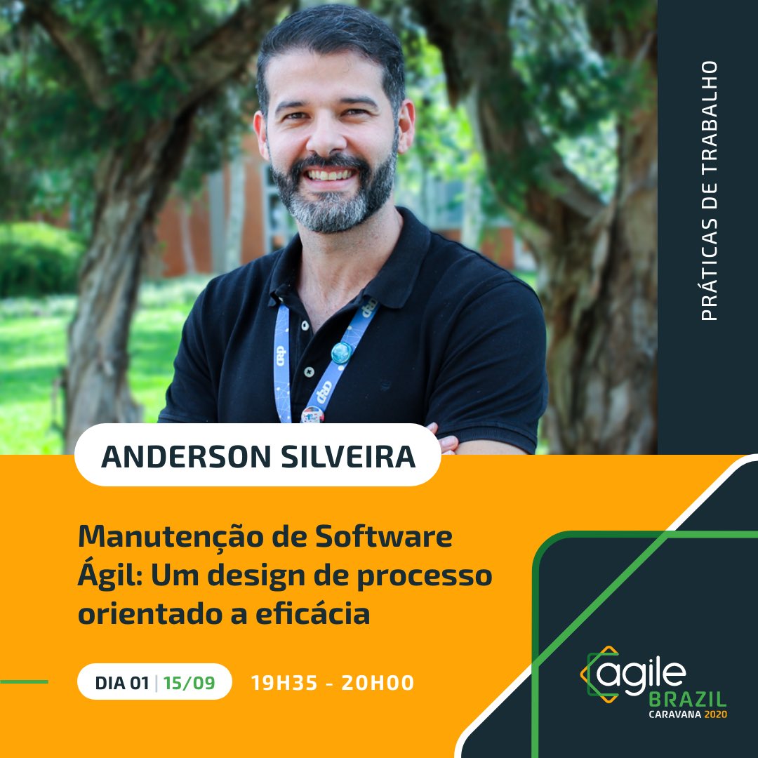 andersonsilvra's tweet photo. O @agilebrazil caravana começa hoje a noite. O mais interessante do evento �� que #abraca todas as regiões do Brazil.  Se inscreva gratuitamente e participe

dia 15/09 contribuindo cm minha palestra em como trazer agilidade para o ambiente de manutenção de SW #agilebrazil #ABraCa https://t.co/YbYziVzq4z