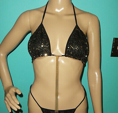 Black &amp;👓Gold👒Sequins🎯#Triangle💃#Bra🎯#Tassels A🎯#To💖D😰Cup👒Stripped💃#Burlesque💖Dancer dlvr.it/RgCTZ7 📢available to buy now!