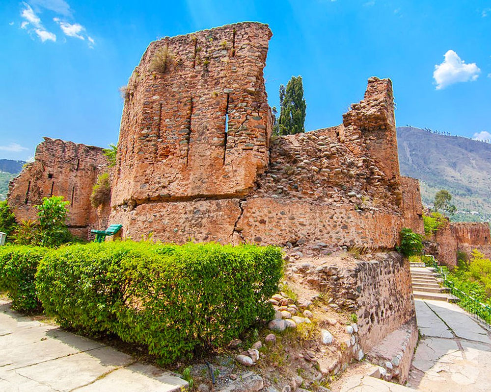 It uses a rocky outcrop and River Neelum as natural defenses. Its bastions are polygonal rather than round, based on typical Chak designs which had influence on many forts in the region. It also features a tower, not uncommon for a River Fort.