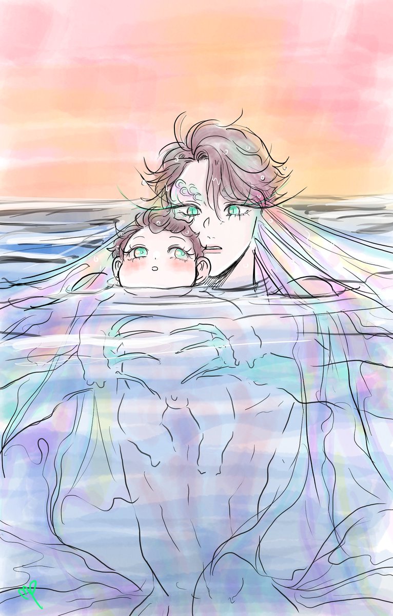 MintishP's tweet photo. 우시오이 - 포로🧜‍♂️

side story :
"Boy, you look nothing like him yet you have legs and no fins.."

보니까 비슷한 질문들이 많이 있어서 정리해서 답변 올려보도록 하겠습니다
There were several overlapping questions about the story so I'll be back with some explanations
😊 https://t.co/xRHDpQo00v