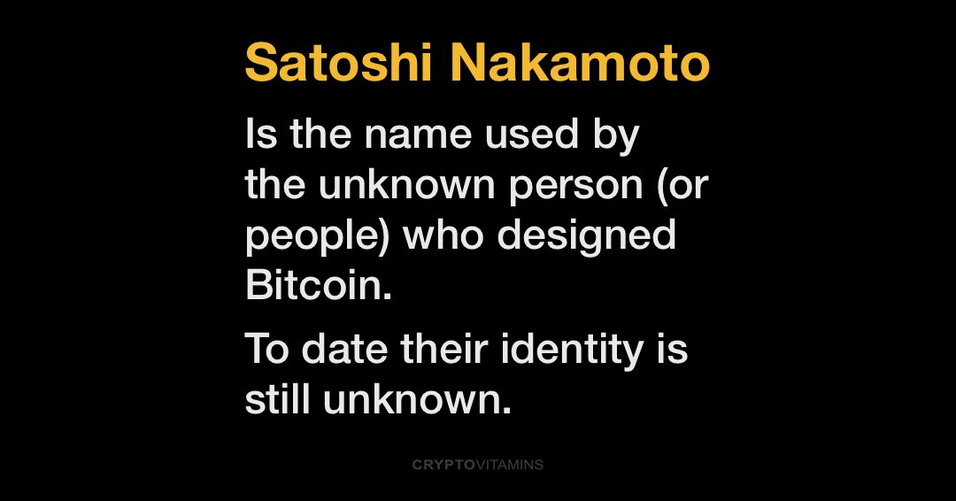 crypto_vitamins's tweet photo. How much do you know about Satoshi Nakamoto? 🤔

Hint: It's not @rogerver_cash 

#Bitcoin #BTC #Satoshi #SatoshiNakamoto https://t.co/EzbDAXMmxc