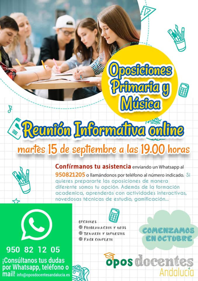 OposicionesDoc1's tweet photo. Reunión Informativa Oposiciones 2020

#oposiciones #maestros #primaria #música https://t.co/ijMxGCJ9fU