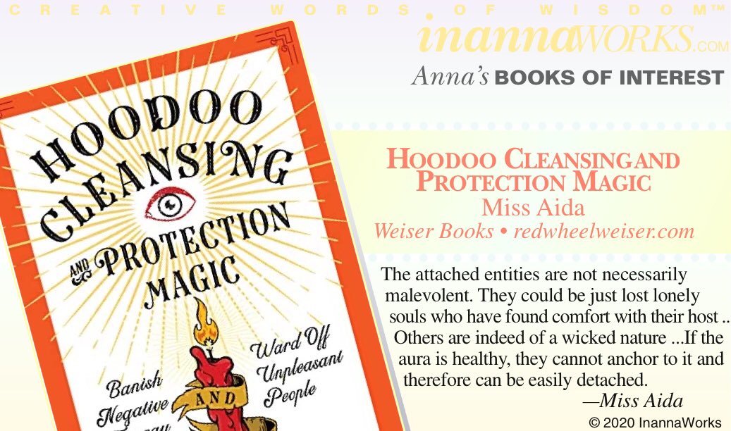 tarotwise's tweet photo. 9-8 Anna’s review of #HoodooCleansingAndProtectionMagic just went live on Instagram & Facebook. #MissAida #WeiserBooks #RedWheelWeiser
This is the most complete, concise, and accessible book I’ve ever read on working safely with psychic phenomena. And since I first learned how... https://t.co/Z26clzBLDk