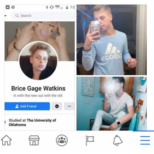 OKCPD's tweet photo. US Marshals and Enid Police are searching for Brice Gage Watkins for sexually assaulting a 6 month old baby, recording it, and sharing the video. Call 911 if you know his immediate whereabouts or 4052357300 or https://t.co/aEQHa59OsX if you have info.

See attached photo for more https://t.co/jRGasbr1i4