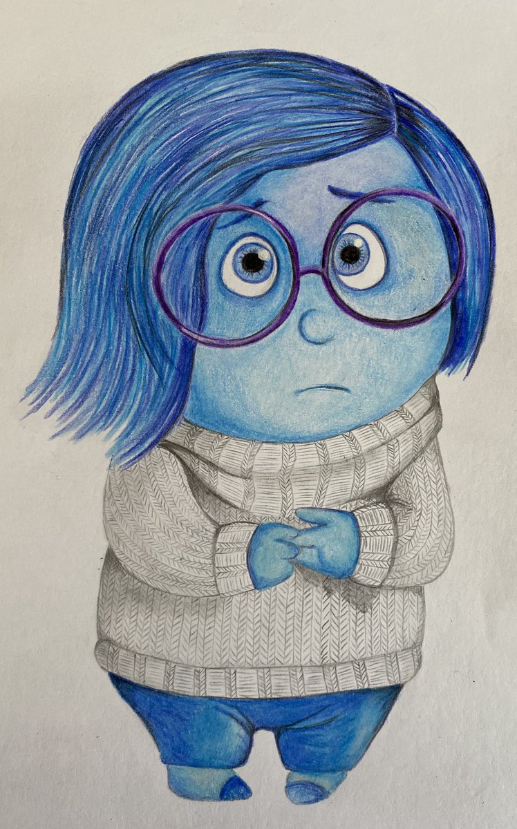 studio_1505's tweet photo. @SofaCinemaClub @artezaofficial Today’s drawing, Sadness #insideout #movie #pixar #sadness #anger #joy #fear #disgust #riley #bingbong #jangles #love #art #drawing #colouredpencils #arteza #sketch #drawingoftheday #disney #pencil https://t.co/0r0o7ktS46
