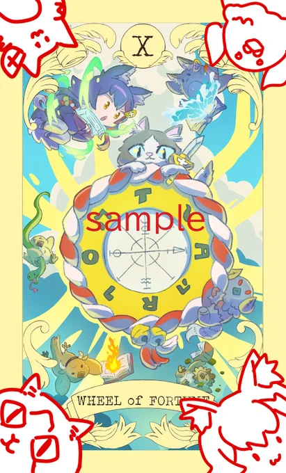 ミオちゃんの誕生日プレゼント企画で
タロットカードデザイン『魔術師』、『運命の輪』を担当させていただきました。参加出来てとても嬉しかったです!改めてミオちゃんお誕生日おめでとう?

無断転載、無断使用対策で一部画像を加工しております。
#みおーん絵 