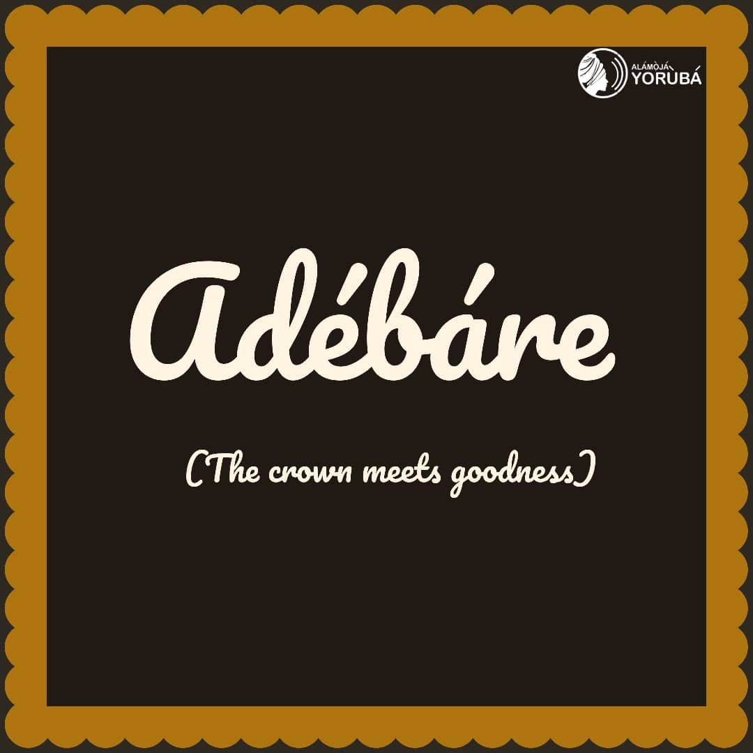 alamojalanguage's tweet photo. The #YorubaName "Adébáre" has two meanings:
1. The crown meets goodness
2. We arrived to meet goodness
What's the meaning of your Yorùbá name? Share with us😉
Tag every #adebare to see their names
Send a DM to feature your name like this for a token. https://t.co/CCxcfbw7VV