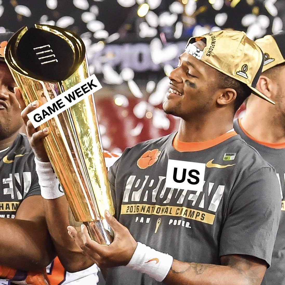 ClemsonFB's tweet photo. Feels good, huh? https://t.co/XLDeUHrPIO