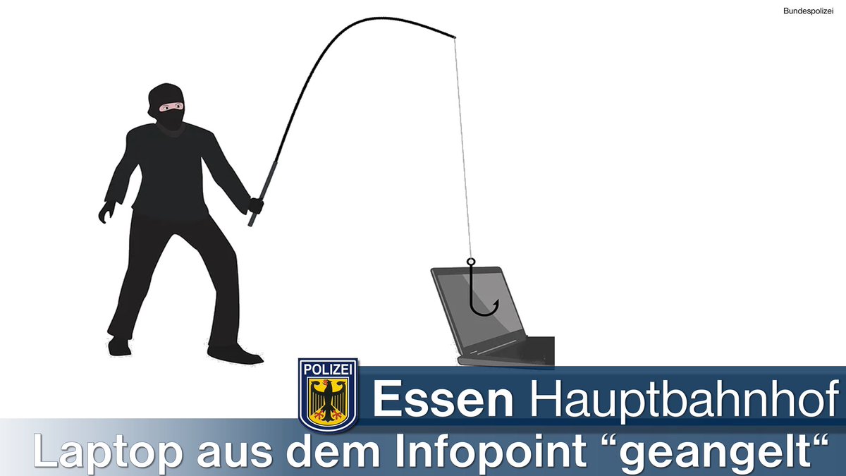 bpol_nrw's tweet image. Einen #Laptop im Wert von 2.600 € “angelte“ sich ein #Dieb aus dem #Servicepoint der #Bahn im Hbf. #Essen

Wer kennt den Tatverdächtigen? Hinweise bitte unter:

📞 0800 6 888 000

oder an jede #Polizeidienststelle 

Ungepixelte Bilder im Link👇🏻

➡️ bit.ly/35mqPrH