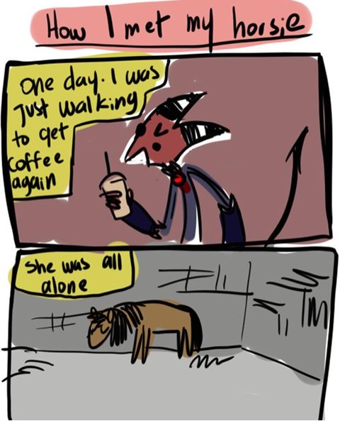 Blitzorodeo's tweet photo. Un cómic de mi caballo y yo conociéndonos por primera vez o3o https://t.co/SkjXa8VqcI