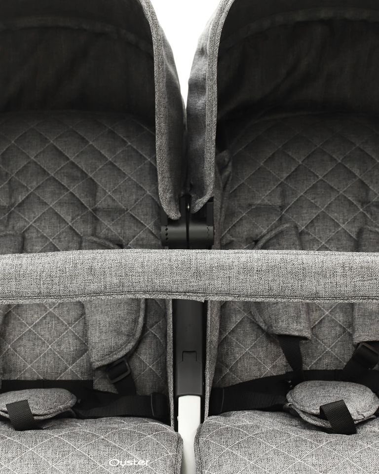 The Oyster Twin now comes in Mercury (featured) and Pepper, which you can order from any BabyStyle retailer babystyle.co.uk/locations. 

The Oyster Twin is ideal for families with close-in age siblings or twins, featuring independent lie-flat reclines and double basket.