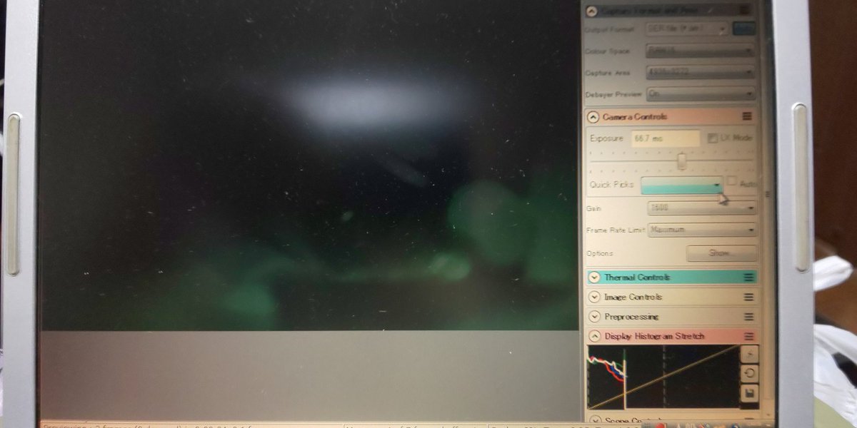 solt2014a's tweet image. 繋がったが変なエラーが出た。
それと露出が操作できないみたい。

#sharpCap