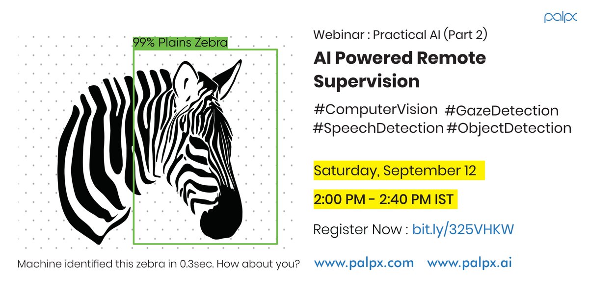 palpx_'s tweet photo. Nothing can miss the eyes of this mean invigilator. Learn how from the horseβs mouth, Subhash Kunnath. Register now!
Registration link: https://t.co/GtMaQp95K4
#webinar #AI #ArtificialIntelligence #computervision #speechdetection #objectdetection #gazedetection #onlinewebinar https://t.co/csRIl6Mdv9