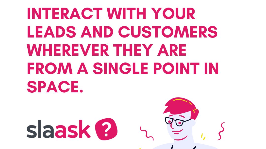 Interact with your leads and customers wherever they are from a single point in space.
get.slaask.com
