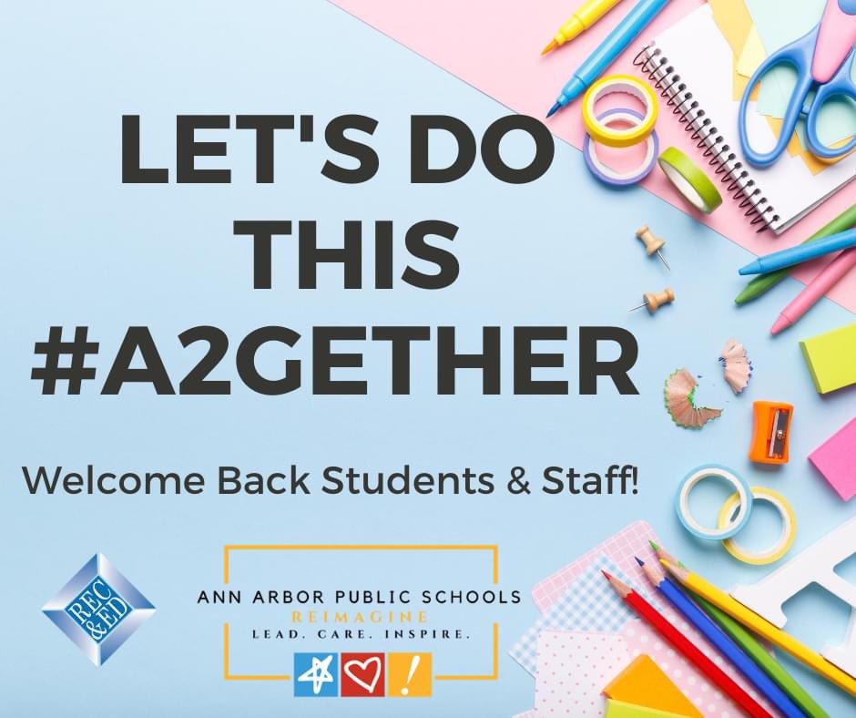 aareced's tweet photo. @A2schools @A2SchoolsSuper #schoolsreopening #firstdayofschool https://t.co/KEUeP2O0Ai