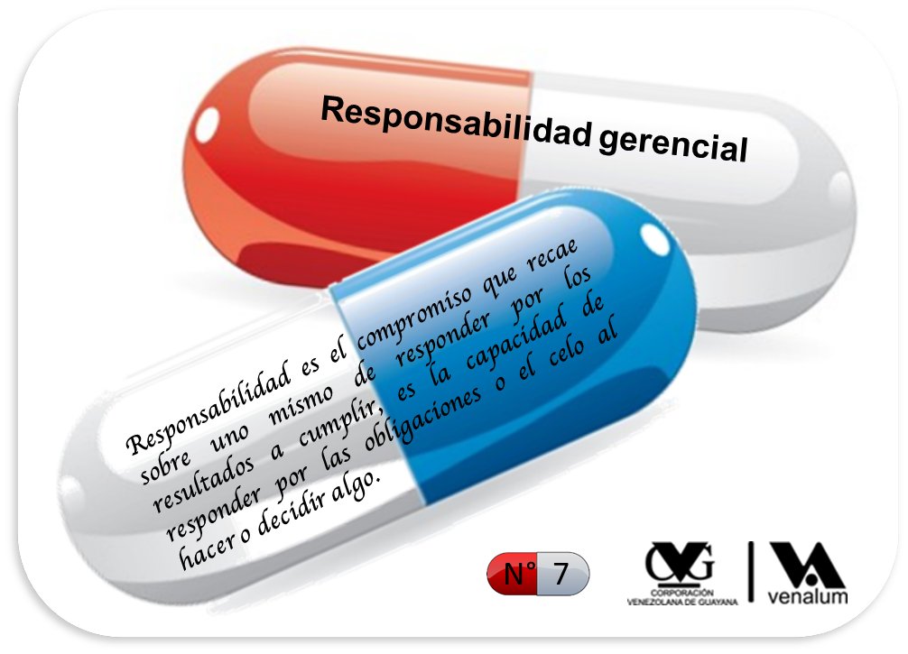 GerenciaTic's tweet photo. #PíldorasGerenciales: Píldora 7: La responsabilidad gerencial dentro de una organización diferencia las responsabilidades propias de los gerentes generales, de aquella que corresponde a las gerencias intermedias, de línea y dueños de procesos.
@VENALUM_CVG https://t.co/1D3HoMWt21