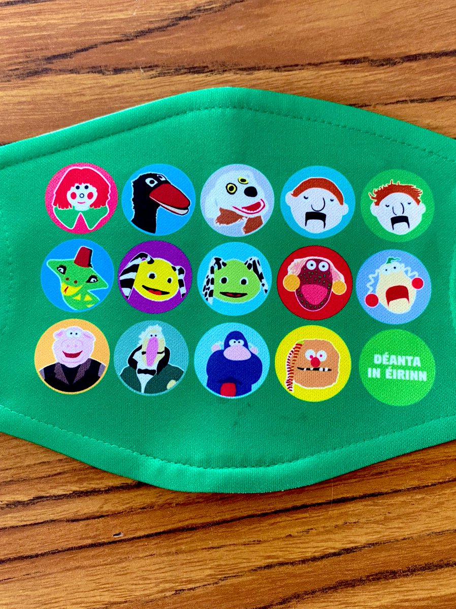 Joe_Rolston's tweet photo. I see your #ZigandZag face mask, @conorsmurf, and I raise it with #Bosco, #PodgeandRodge, #Dustin and other friends! @DoubleZCreative @HairyBabyTees #facemask #battleoff https://t.co/x809G7RbEC