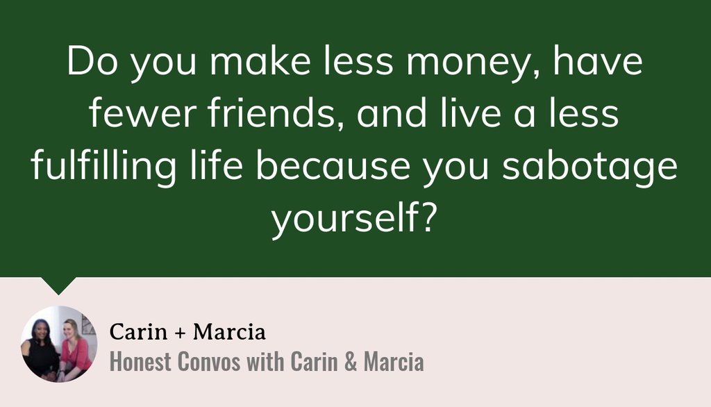 Examine your life for instances of self-sabotage, make the necessary changes to your behavior, and enjoy your resulting success!

Read the full article: Stop Self-Sabotage In Its Tracks
▸ carin.la/3i99Qfo

#SelfLove #GrowthMindset #HonestConvos