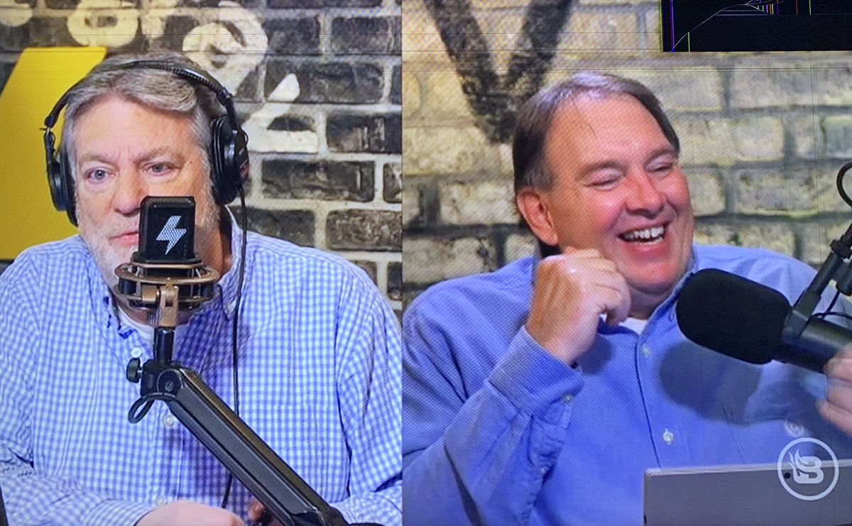 ROCKandREVIEW's tweet photo. Never seen happier #SiameseTwins - @PatUnleashed @JeffyJFR - the great, #funny #CircusSideshow before the @glennbeck show on @BlazeTV - check it out on @PlutoTV https://t.co/70XXviLIyC