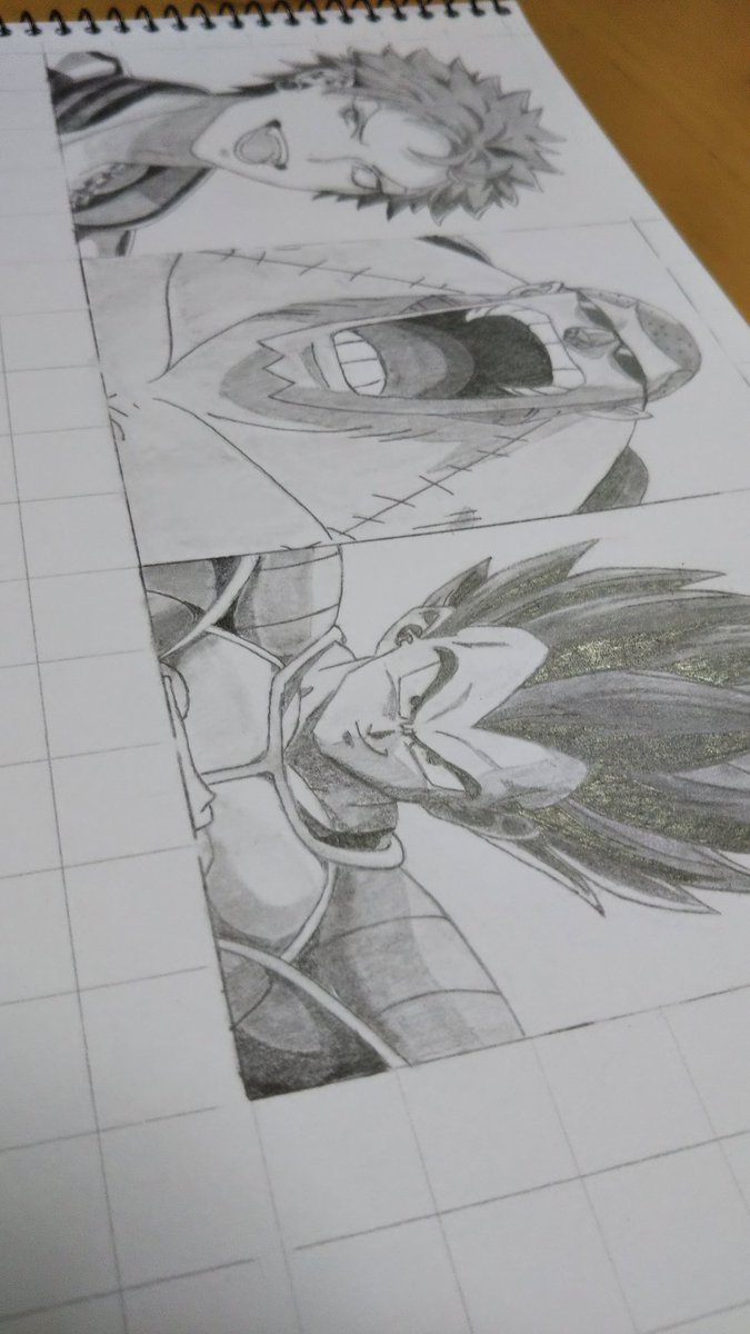 50音チャレンジ】 へ:ベジータ 鉛筆で5段階ほど色分けるの難しかった