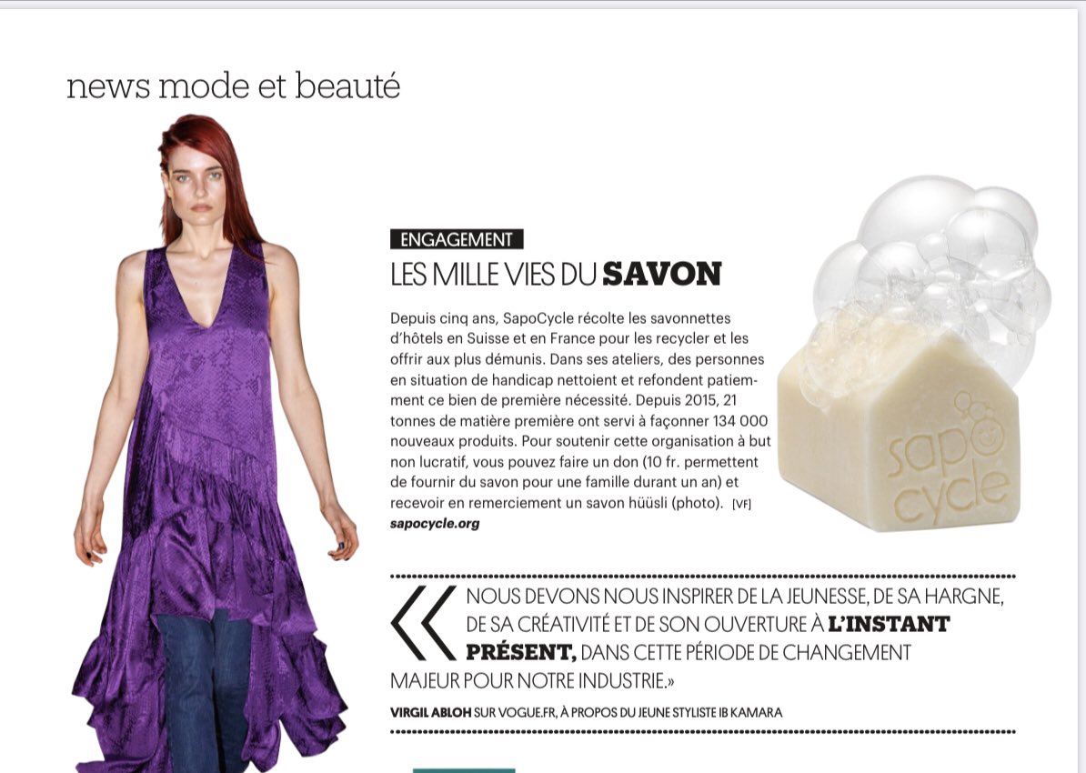 Our Donate Store is in the Swiss Magazine <a href="/FeminaCh/">Femina</a> !! 
#SapoCycle #BubblesSavingLives #Soap #savon #EconomieCirculaire #seife #upcycling