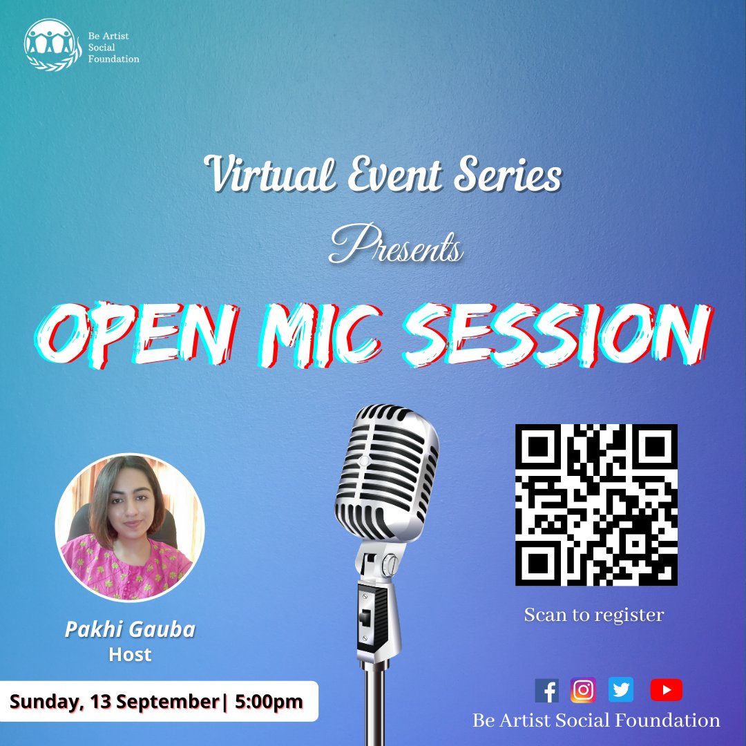 BeArtistSocial's tweet photo. For registration click the link below:- 
https://t.co/zH9DRnb4nj
For further details contact - info.bas.foundation@gmail.com
#BeArtistSocialFoundation #BeArtistSocial #VirtualEventSeries #Youth #Opportunites #OnlineEvent #Mentalhealth #MentalHealthMatters #MentalHealthAwareness https://t.co/FX34H1IRHO