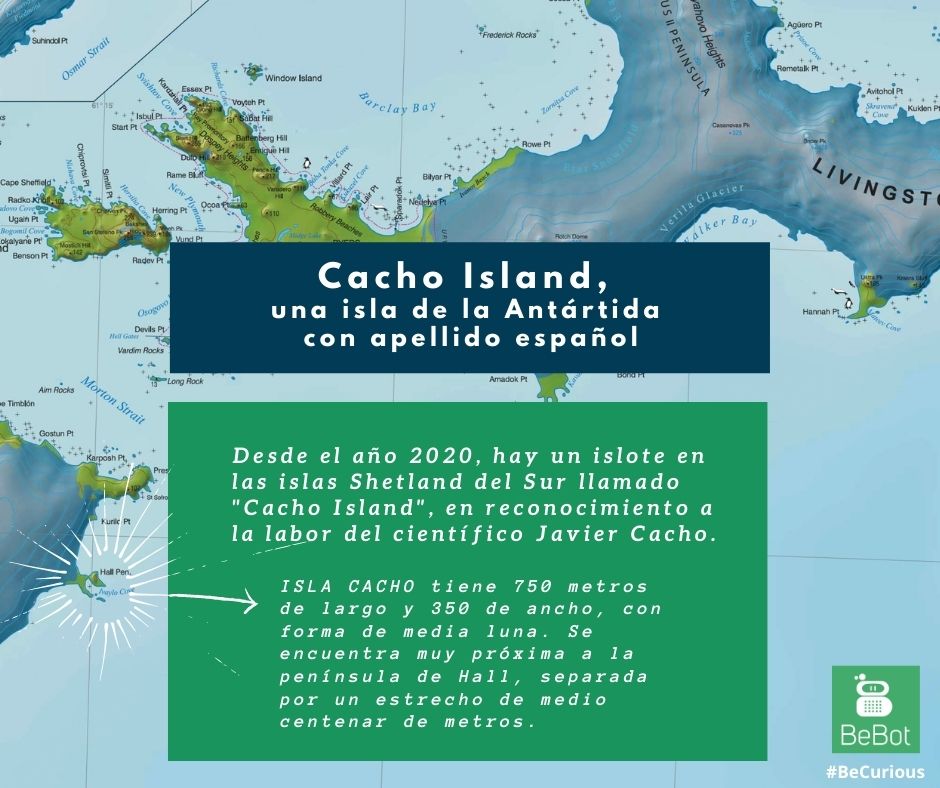 BebotCommunity's tweet photo. #Becurious  Son muy pocos los accidentes geográficos de la #Antártida que llevan nombres de personas españolas, pero este año Comité Científico para la Investigación en la Antártida [@SCAR_Tweets] ha aprobado uno nuevo: #CachoIsland

Fuente: @agencia_sinc👉https://t.co/VthJs6SE38 https://t.co/2FrchJnViJ
