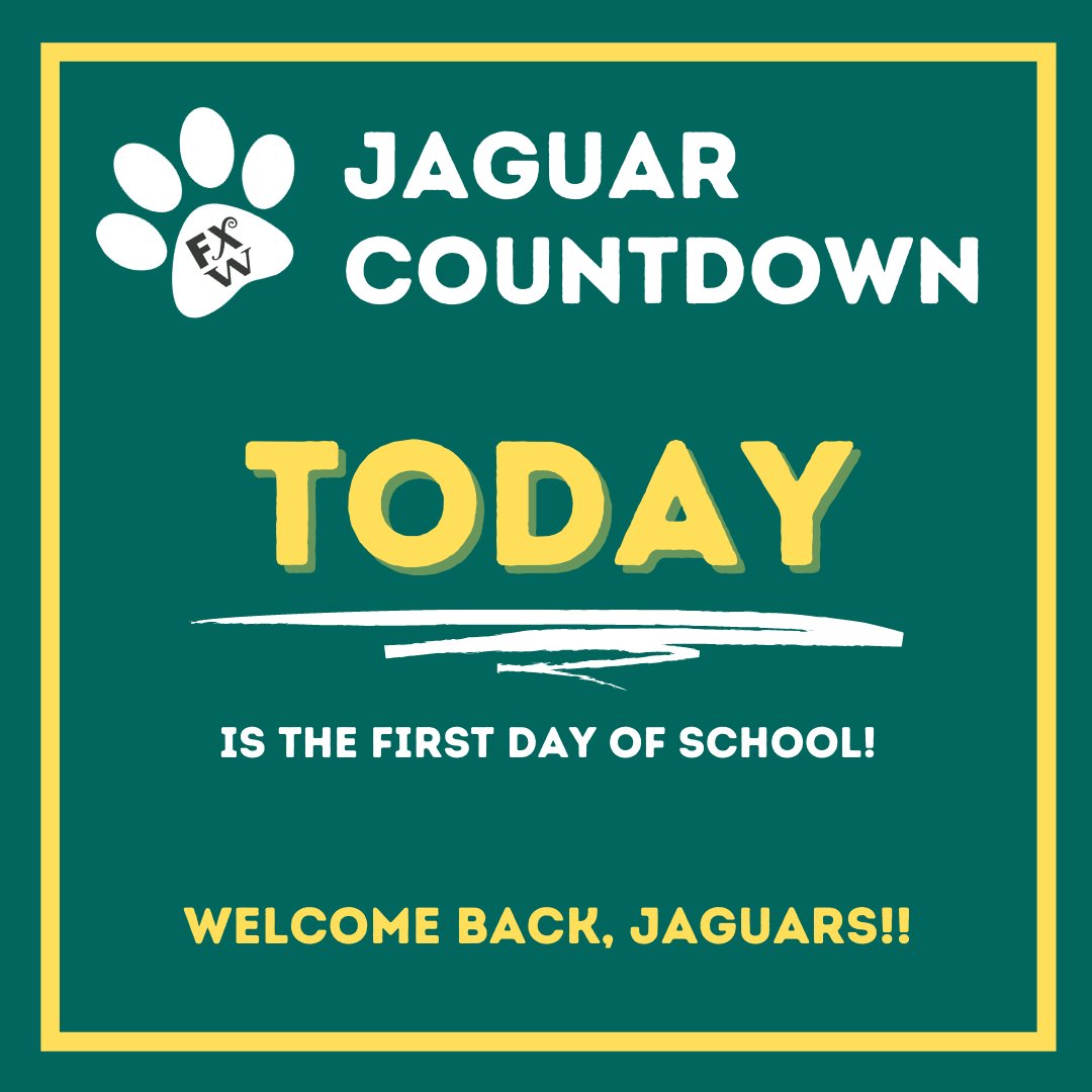 FXWChicago's tweet photo. Happy first day of school, Jaguars!!! Make sure to tag @fxwchicago when you post your first day of school pics! #FXWExperience https://t.co/6LzNr2l95w