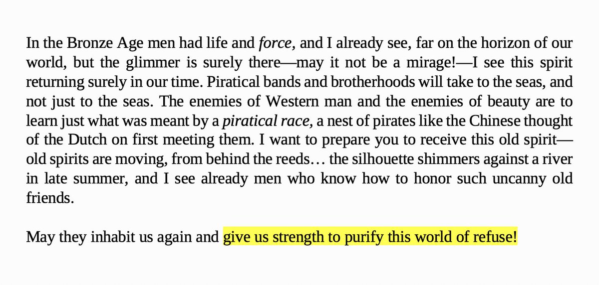 BAP's 2018 'Bronze Age Mindset' can accurately be described as a fascist/neo-Nazi manifestoIt promotes a rejection of modern civilisation, an elevated fantasy of a hyper-masculine Bronze Age Aryan-warrior ideal & the dehumanisation of groups of people as "refuse" to be cleansed