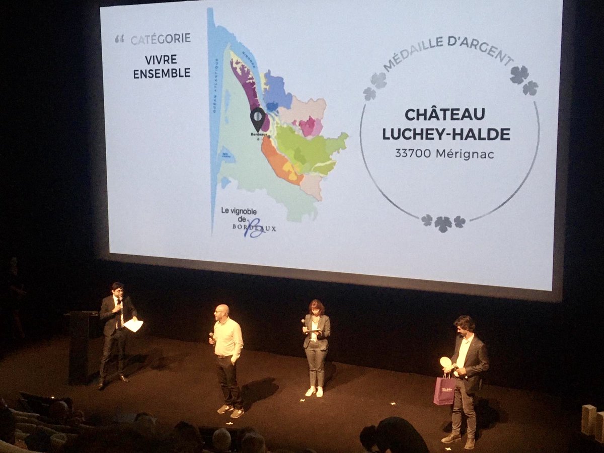Château Luchey-Halde (@lucheyhalde) on Twitter photo Nous sommes heureux d'avoir obtenu la médaille d'argent dans la catégorie "Vivre Ensemble" des trophées Bordeaux Vignoble Engagé. Félicitations aux équipes de #lucheyhalde et <a href="/BdxSciencesAgro/">BordeauxSciencesAgro</a> pour leur travail !
Merci à <a href="/TerredeVins/">Terre de Vins</a> et <a href="/VinsdeBordeaux/">Les Vins de Bordeaux 🍇</a> pour l'organisation. Nous sommes heureux d'avoir obtenu la médaille d'argent dans la catégorie "Vivre Ensemble" des trophées Bordeaux Vignoble Engagé. Félicitations aux équipes de #lucheyhalde et <a href="/BdxSciencesAgro/">BordeauxSciencesAgro</a> pour leur travail !
Merci à <a href="/TerredeVins/">Terre de Vins</a> et <a href="/VinsdeBordeaux/">Les Vins de Bordeaux 🍇</a> pour l'organisation.
