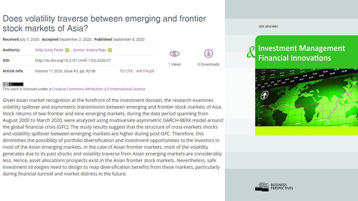 imfi_journal's tweet photo. 🆕Does volatility traverse between emerging and frontier stock markets of Asia?
🔗 https://t.co/Vo6Sg6T1JI
👥Velip Suraj Pavto, Guntur Anjana Raju
#volatility #frontiermarket #IMFI https://t.co/J2JL2AcplU