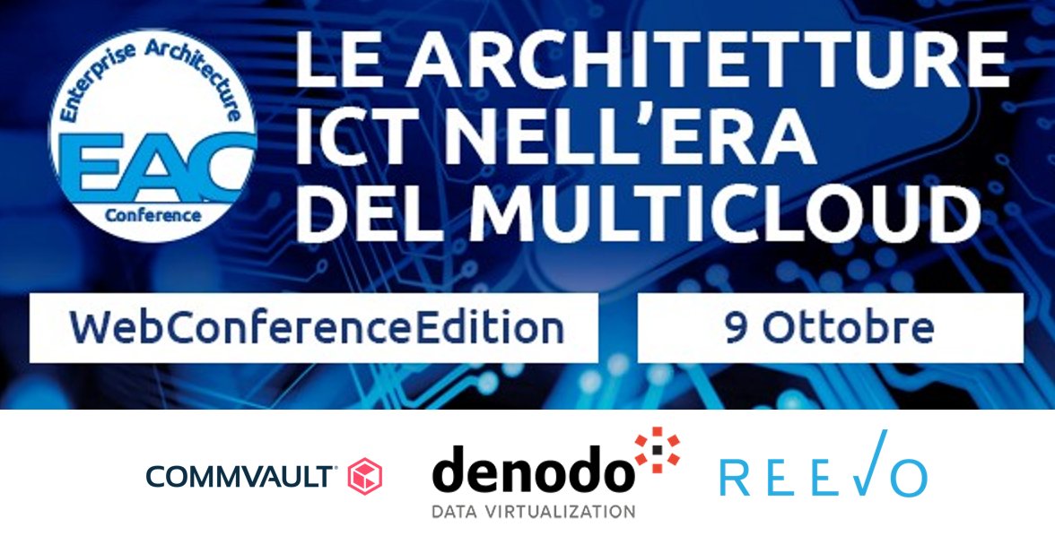 soiel_it's tweet photo. Accesso ai dati e supporto ai processi aziendali tra esigenze di performance, flessibilità, governance e security
#EAC20 #WebConferenceEdition 9 ottobre
Con @Commvault @denodo @reevo_cloud https://t.co/4MzsWOlRfJ
📝https://t.co/RdlLooxsRR
#EnterpriseArchitecture #multicloud https://t.co/lJSaknMfdh