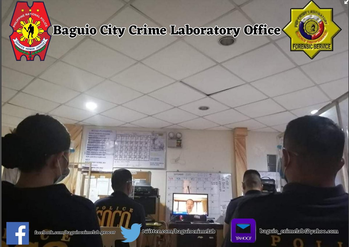 baguiocrimelab's tweet photo. Personnel of this office, under the supervision of PLTCOL ABOGADA, while standby for SOCO response, watched an online recollection of His Eminence CARDINAL TAGLE dubbed As "2nd Kaunting Pahinga" Amidst the Pandemic  via Fb live streaming.
#TeamPNP
#WeServeAndProtect
#PNPKakampiMo https://t.co/6MMsqtevHl