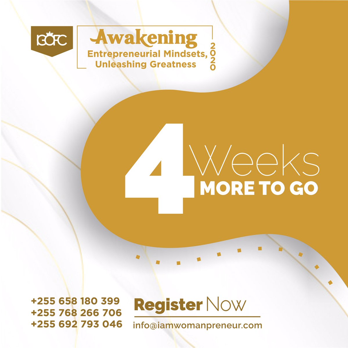 igofcconference's tweet photo. We are excited......we have just 4weeks to go........you haven’t bought your tickets yet😱😱 don’t waste time,like on the link in our bio on our IG page. IG link below👇🏻
#igofc2020… https://t.co/OzRmBtoe4D… https://t.co/XJDN5Xub4f