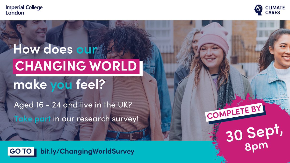 Our world is facing uncertainty. 🌍
 
If you’re a young person, you might feel like this is impacting your plans. 
 
If you’re 16-24, living in the UK, we want to hear how our changing world is making you feel. 
 
Please complete and share our survey: bit.ly/ChangingWorldS…
