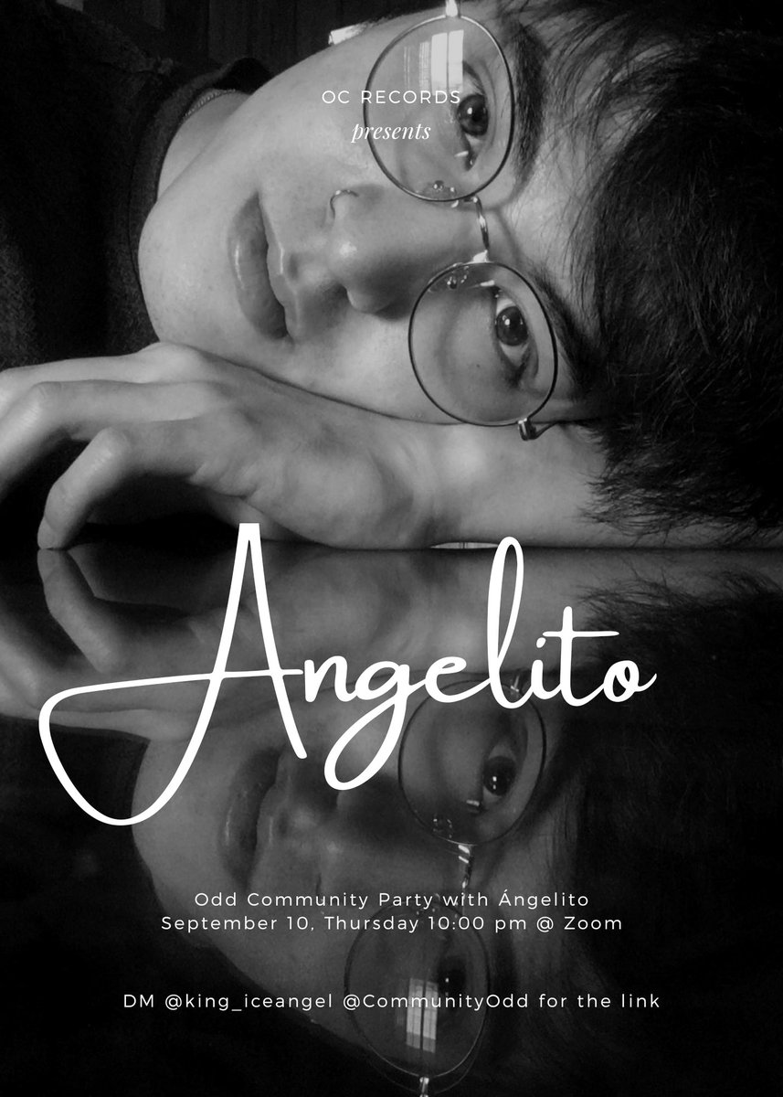 king_iceangel's tweet photo. Yes, you see it right!
@CommunityOdd will be having a zoom party this coming Thursday night for @angelito_ice's release under @OCRecordsPH!! See y'all there. 🖤
#StreamAngelito
#OCrecords https://t.co/UufPo0aEfX