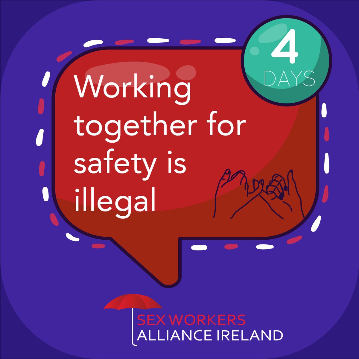 SWAIIreland's tweet photo. Why do sex workers want the law changed in Ireland❓
Because it is illegal to work with another sex worker for safety. The legal definition of a brothel is so broad that even when there is no coercion or exploitation involved sex workers are arrested, prosecuted and even deported https://t.co/jRNf4hPMI6