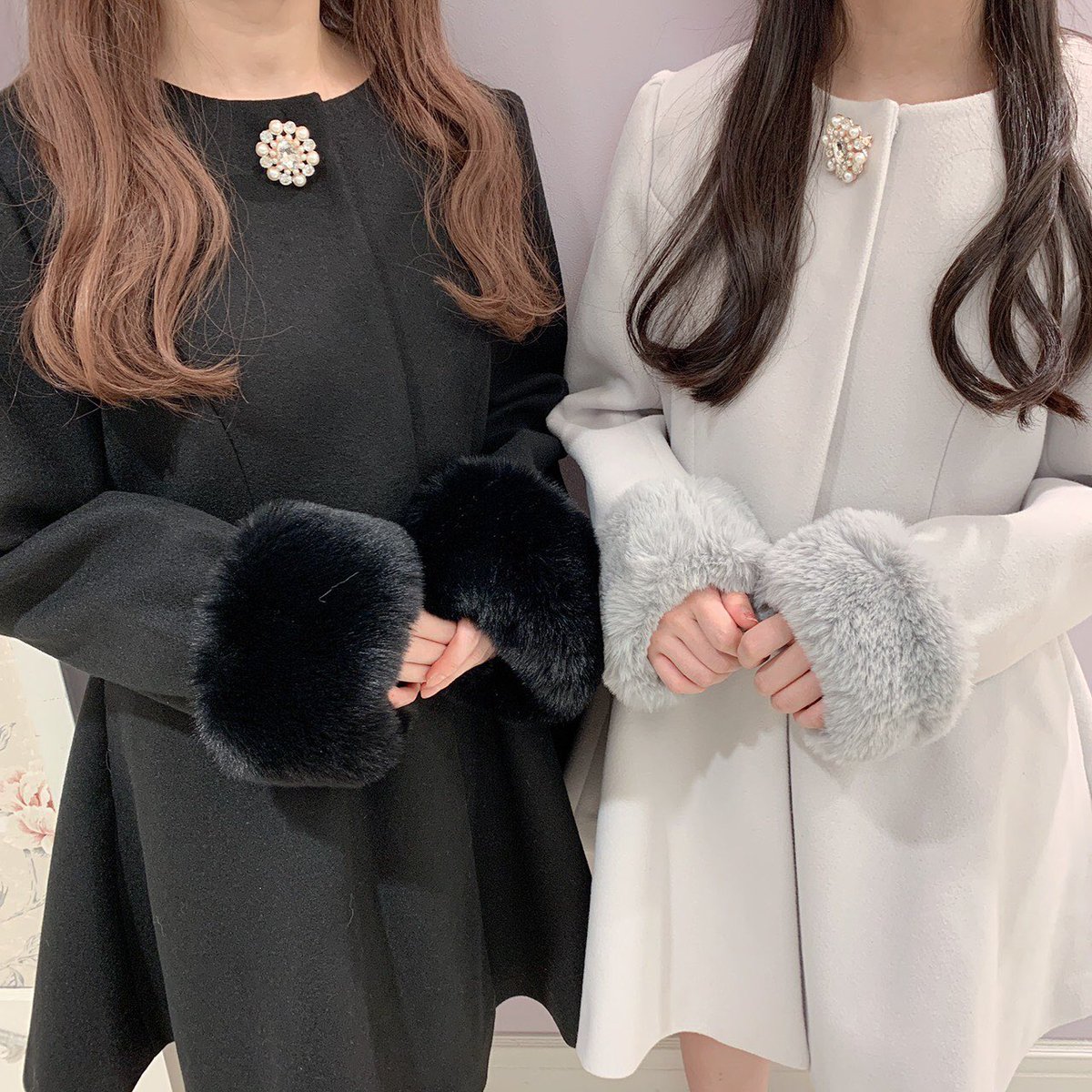 evelyn ビジュー付フレアコート ブラック s EhZMm2PU8AUU7um.jpg