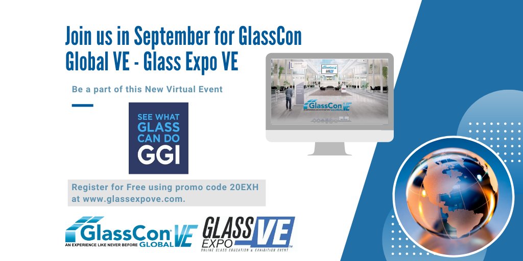 GeneralGlassInt's tweet photo. TOMORROW! Join us for GlassCon Global Virtual Event Sept 9-10! You’ll get the best of GlassCon Global educational program and expo all in one Virtual Event. RSVP here: https://t.co/fI3qAR2yy5 #GCGVE #GEVE https://t.co/fkGePz7NSY