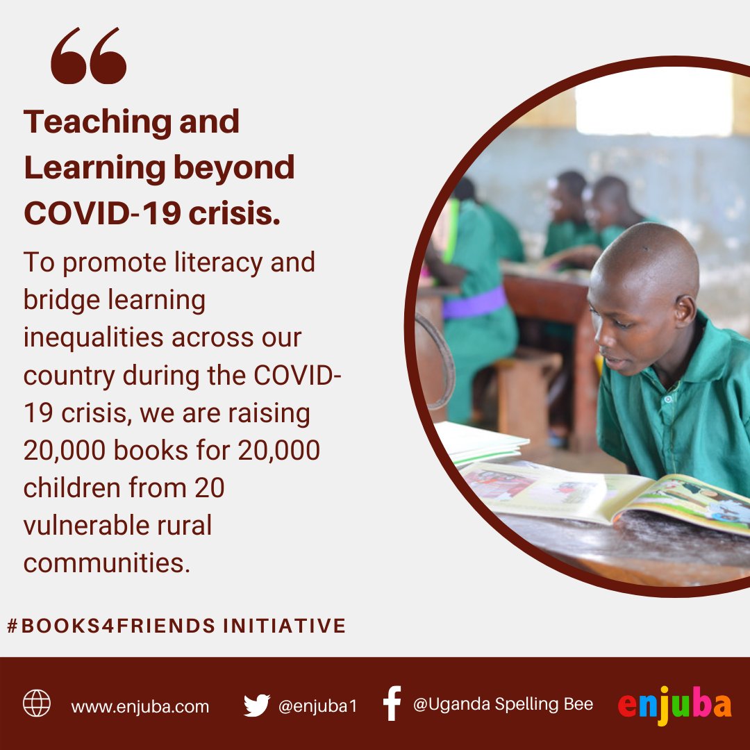  #Internationalliteracyday2020 #GivingTuesdayIn the effort to promote literacy and bridge learning inequalities across Uganda during the COVID-19 crisis, please join us as we raise books for children with no access to Internet or online learning with just UGX 10,000. #Children