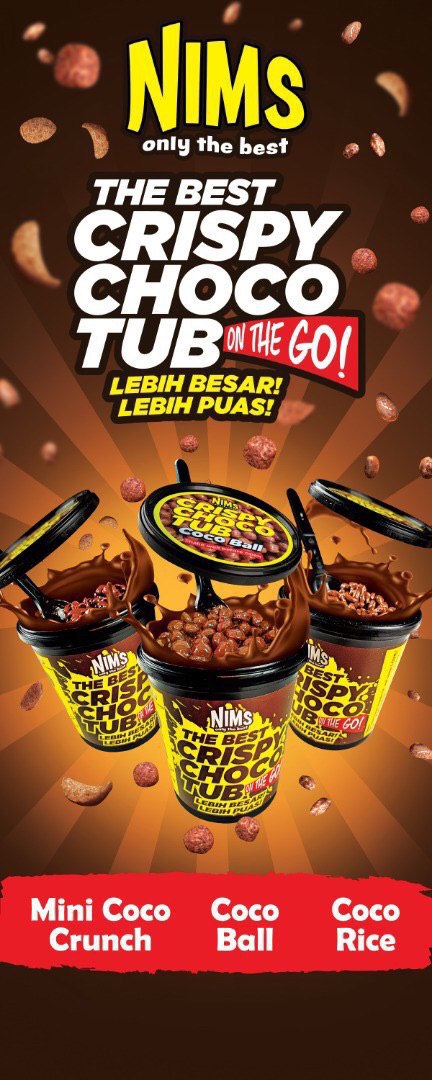 Lustoffirdaus's tweet photo. Tada!!! 
I'm doing dropship Chocotub to gain some extra money for my studies, duit belanja and etc. 
Ada 3 perasa yang korang boleh cuba iaitu Coco Rice, Mini Coco Crunch &amp; Coco Ball. Dijamin rasa dia boleh korang overdose dalam dunia cokelat. 
Dm to buy or you can Retweet this https://t.co/G0HiCi14KT