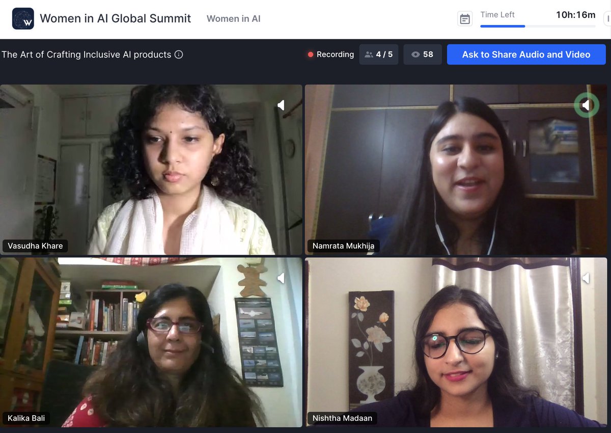 Women in AI (@women_in_ai) on Twitter photo 📌 The Art of Crafting Inclusive AI products at #WAISummit2020 #India
Strategies for designing & developing inclusive AI products, realtime examples & how can we make AI more accessible
With speakers <a href="/kalikabali/">kalikabali</a> <a href="/nishtha_madaan/">Nishtha Madaan</a> <a href="/khare_vasudha/">Vasudha Khare</a> <a href="/namrata_mukhija/">Namrata Mukhija</a> 📌 The Art of Crafting Inclusive AI products at #WAISummit2020 #India
Strategies for designing & developing inclusive AI products, realtime examples & how can we make AI more accessible
With speakers <a href="/kalikabali/">kalikabali</a> <a href="/nishtha_madaan/">Nishtha Madaan</a> <a href="/khare_vasudha/">Vasudha Khare</a> <a href="/namrata_mukhija/">Namrata Mukhija</a>