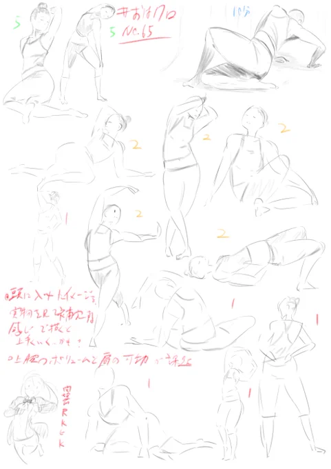 #おはクロ
おはようクロッキーno.65。元の写真を頭に入れて描くことを意識。解剖の知識があると効果的な方法かな。 