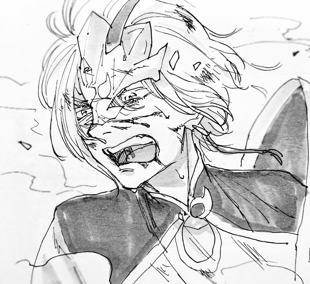 顔だけ描くやつリクエスト:「あ～～～～クッッッソ、しょうがねえなあ!!」の顔の蘭陵王
どういうシチュエーションで!?いろんなパターンあるでは……?と思いとりあえず2つ 