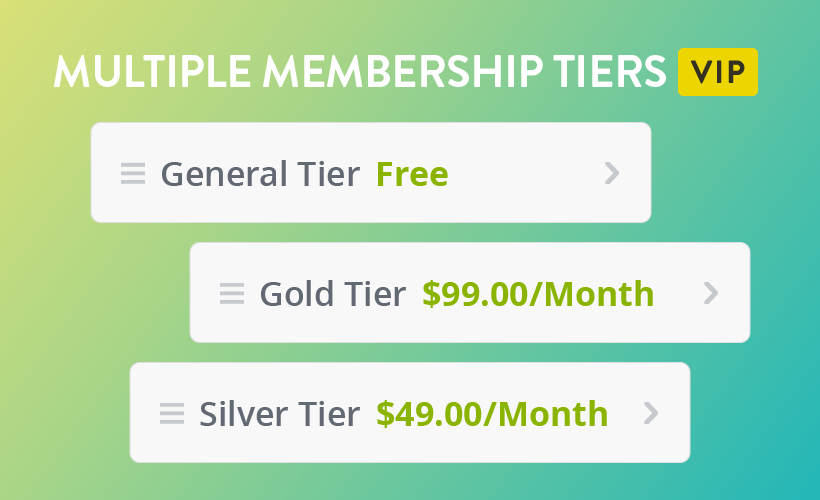 Set different tiers (including recurring paid membership) for your site, each accessing different pages, and each paid membership at different monthly prices. Grow your site membership revenue! strk.ly/27A #membership #feature #business #members #website #Strikingly