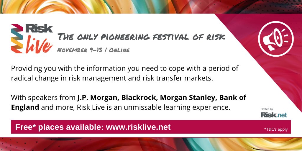 RiskDotNet's tweet photo. The Risk Live agenda is now live! Our unrivalled expert speakers will share the impartial insights and intelligence needed to cope at a time of radical change, take a look at the sessions: https://t.co/sSJBz4gsKm #RiskLive https://t.co/CmKoUgJzD7
