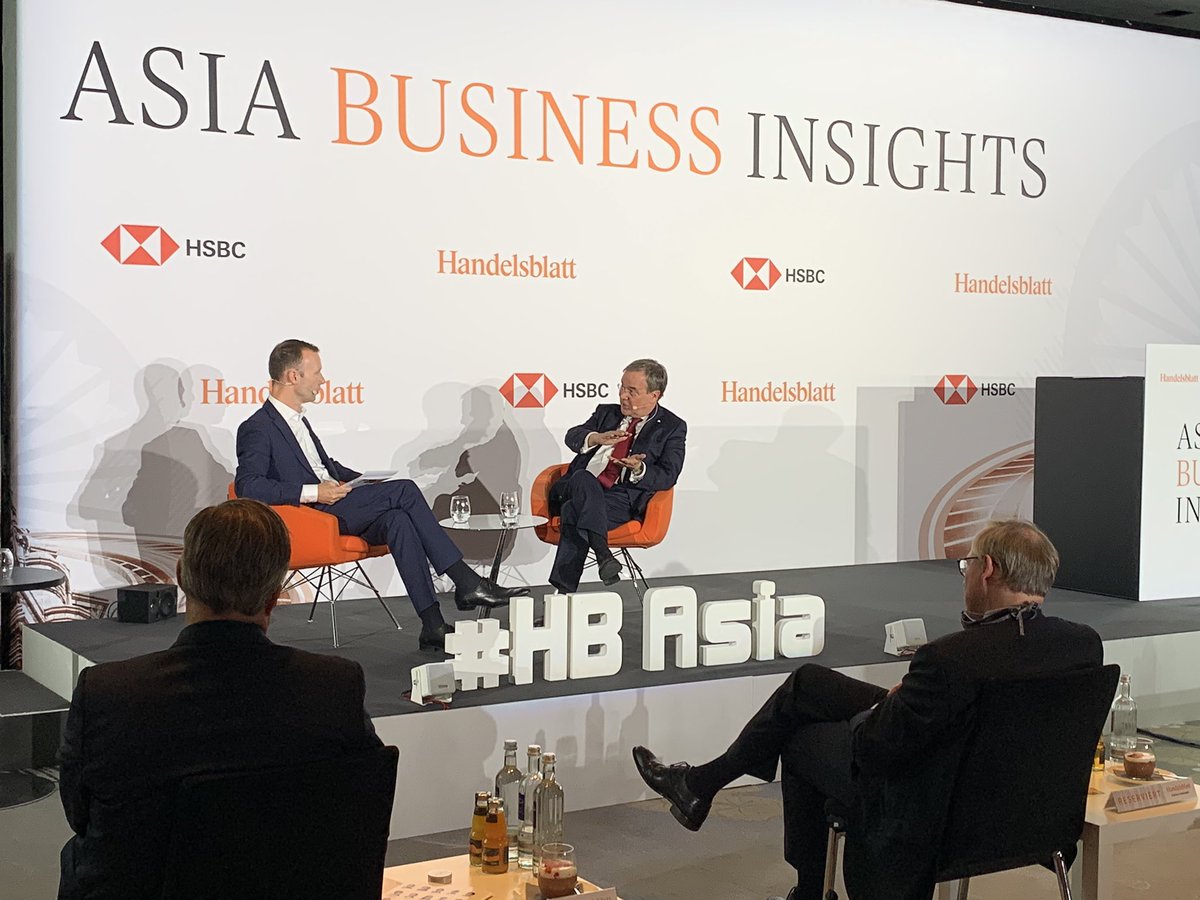 handelsblatt's tweet photo. „Wir müssen den #Binnenmarkt Deutschlands stärken und die Chancen auf anderen Märkten befördern“, sagt @ArminLaschet. #HBAsia https://t.co/5uUUt0Yqus