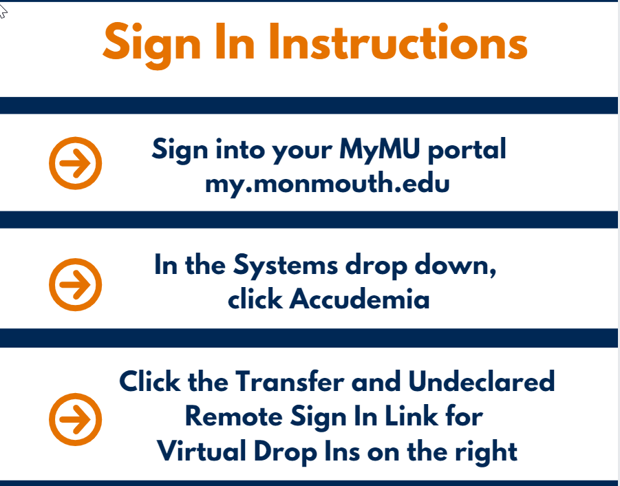 MUtransferhawks's tweet photo. We're offering virtual walk-in advising during add/drop! Students have the convenience of changing their schedules remotely - no appointment necessary

Students can also call or text us at 732-795-0175 for help

👀 our website (🔗 in profile) for contact info &amp; business hours https://t.co/e8OSBaQqnb