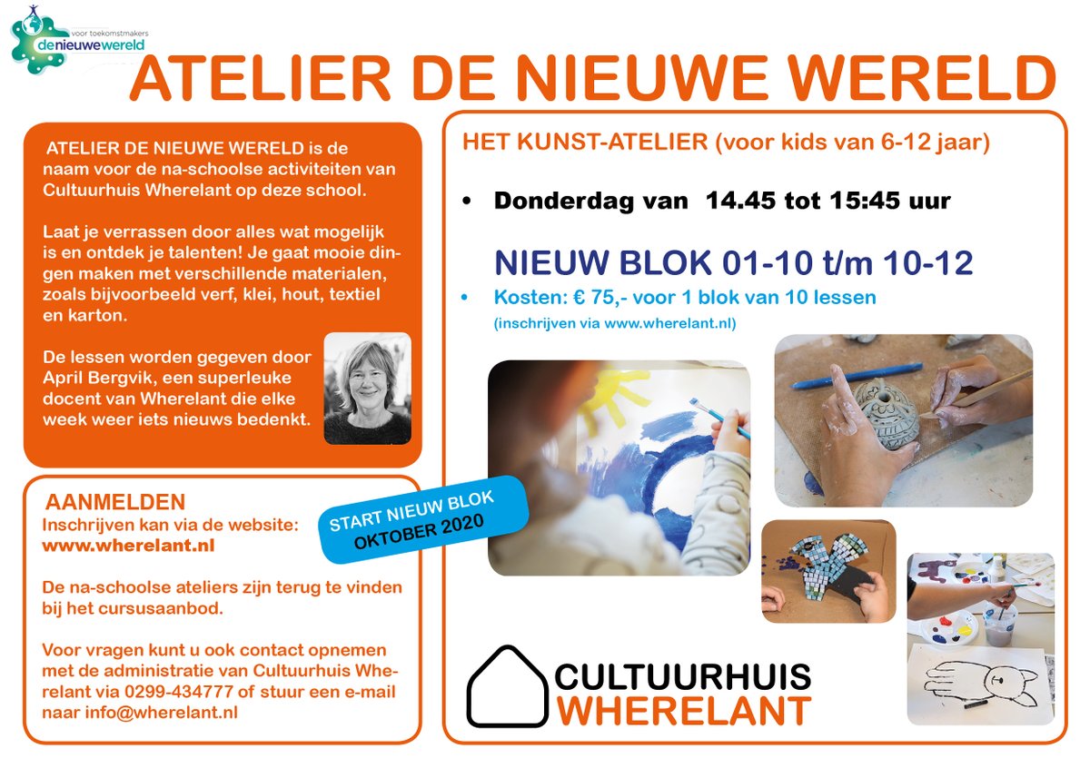 Nu de scholen zijn begonnen, starten wij weer met onze na-schoolse kunstateliers voor kinderen van 6 t/m 9 jaar. Op speelse wijze gaan zij experimenteren met materialen, ontdekken nieuwe technieken en vaardigheden! #kunsteducatie #purmerend #creativiteit