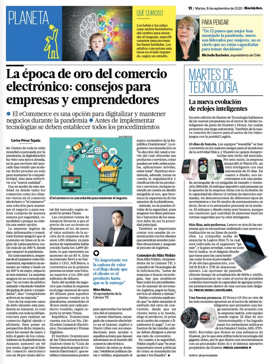 cpereztejada's tweet photo. En esta edición traemos algunos consejos para que empresas y emprendedores puedan hacer el ajuste al comercio electrónico. 
Agradecimientos a @MiteNishio @IndotelRD @CesarMoline por la colaboración
e-ink: https://t.co/bsnEzO512i
web: https://t.co/afFpn8S25p
#tech #ecommerce https://t.co/qezQvacFkJ